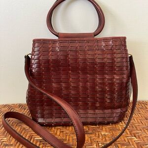 Vintage Fossil Brown Woven Leather Purse